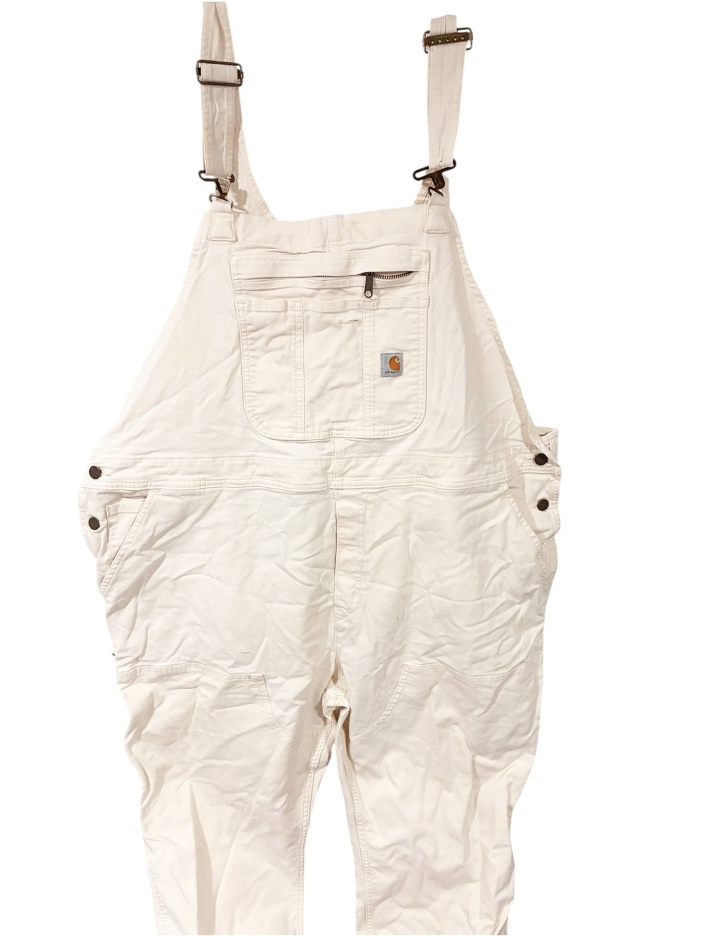 Carhartt Plus Size Rugged Flex Canvas Bib Overalls Loose Fit Womens Cream 3X